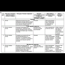 Thematic plan for Literature 8 cells